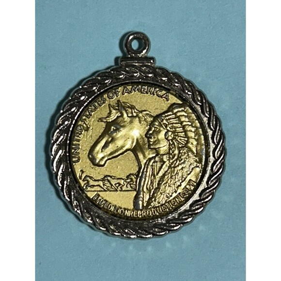 2016 -Sacagawea Cheyenne River Indian Outreach Gold Tone Limited Edition Medal - Picture 2 of 2